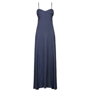 Patrizia Pepe $807 Sera Navy Blue Abito Maxi Dress Formal Luxury Made Italy Silk